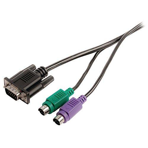 Valueline - Câble clavier / vidéo / souris (KVM) - HD-15 (VGA), 2 x PS/2 (M) pour HD-15 (VGA), 2 x PS/2 (M) - 2 m - rond - noir