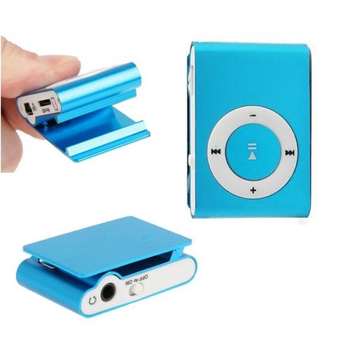 Mini Baladeur MP3 avec Carte Micro SD 2Go music telecharger + casque  filaire - Bleu