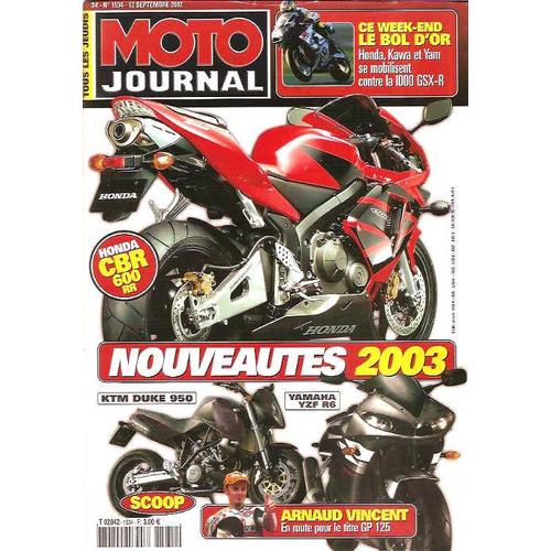 Moto Journal 1534 Honda Cb 600 Hornet N  Yamaha Yzf 600 R6 Triumph 600 Speed Four 66ème Bol D'or