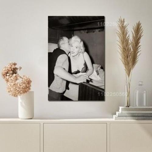 Affiche Marilyn Monroe et James Dean sur toile,mpression murale Poster pour salon chambre ¿¿ coucher d¿¿cor sans cadre(70*90cm)