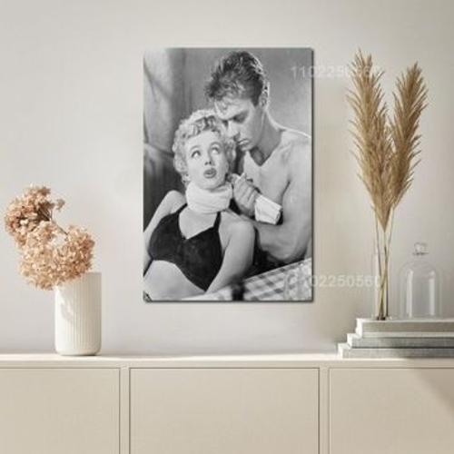 Affiche Marilyn Monroe et James Dean sur toile,mpression murale Poster pour salon chambre ¿¿ coucher d¿¿cor sans cadre(70*90cm)