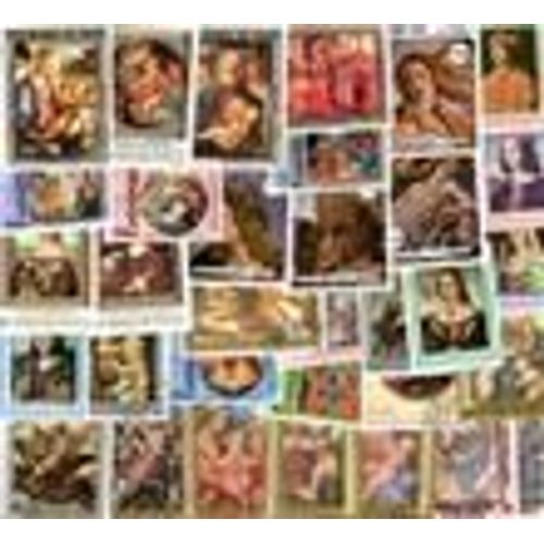 Peintres Italiens 100 Timbres Differents Obliteres