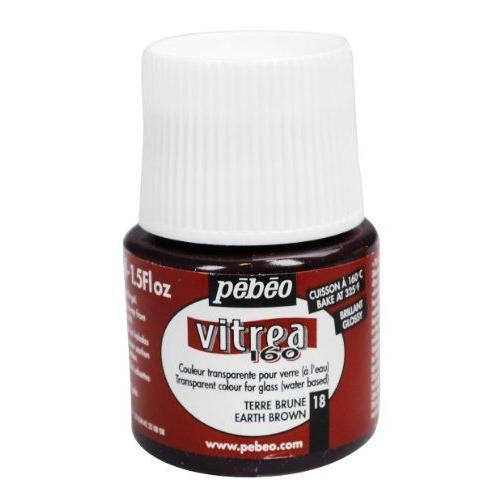 Pebeo Vitrea 160 Peinture Brillante Pour Verre Marron 45 Ml