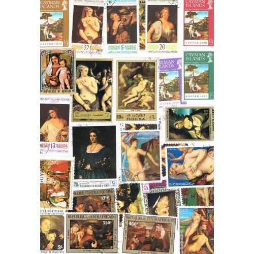 Titien 25 Timbres Differents Obliteres