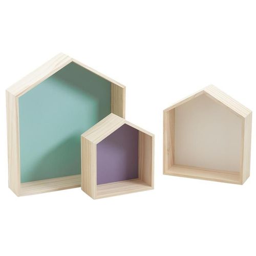 Etagères Maisons En Bois Colorées