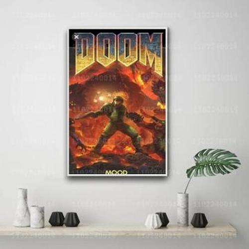 Affiche en toile, affiches d¿¿coratives du jeu Doom pour,mpression murale Poster pour salon chambre ¿¿ coucher d¿¿cor sans cadre(70*90cm)