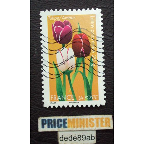 France..  " Dites-Le Avec Des Fleurs " Tulipe/Amour . Oblitéré Used Stamp .