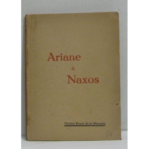 Ariane À Naxos Opéra En Un Acte Et Un Prologue