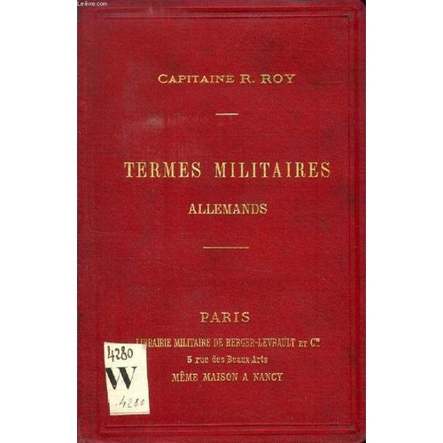 Repertoire Alphabetique De Termes Militaires Allemands