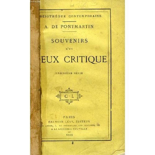 Souvenirs D'un Vieux Critique, 3e Serie