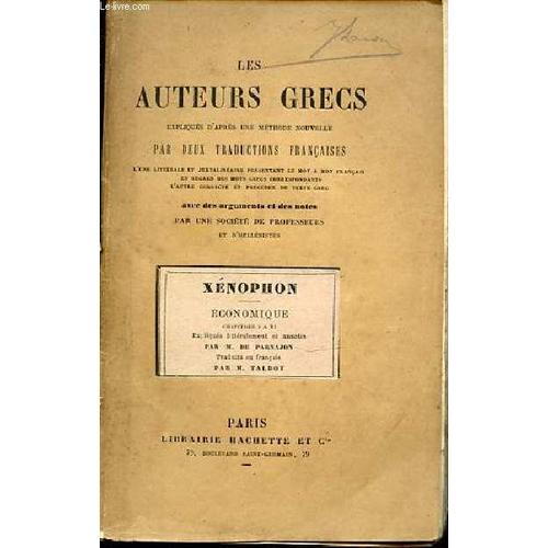 Les Auteurs Grecs : Xenophon - Economique Chapitre I A Xi.