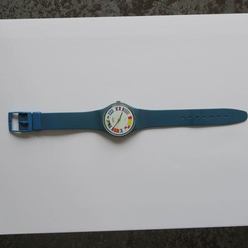 Swatch Watch 12 Flags Gs101 Unisex 34mm Works Great Condition 1984 Vintage Rare