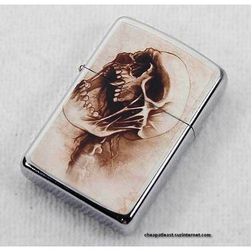 Briquet Tempête À Essence (Réplique Zippo Métal) - Crane / Tête De Mort / Skull Vampire Evil Zombie Enfer / Rider / Biker / Heavy