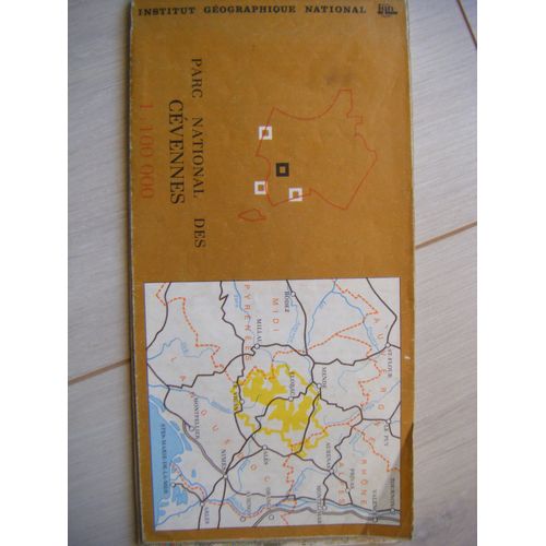 Carte Ign - Parc National Des Cevennes Au 1/100 000eme