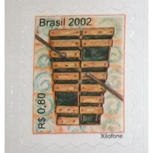 Timbre Brésil 2002 R$ 0,80 Xylophone Non Oblitéré