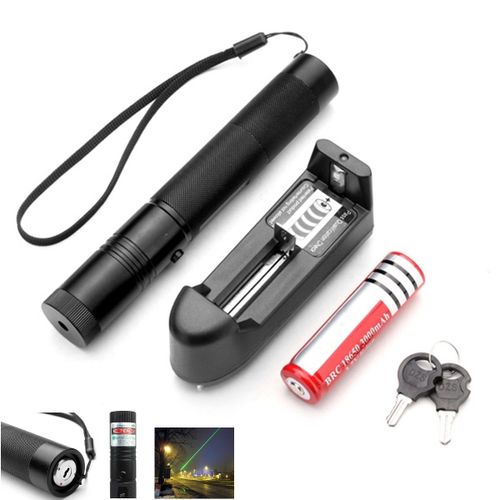 Ultra Puissant Pointeur laser Vert 1mw 532nm+clé de sécurité +batterie+chargeur