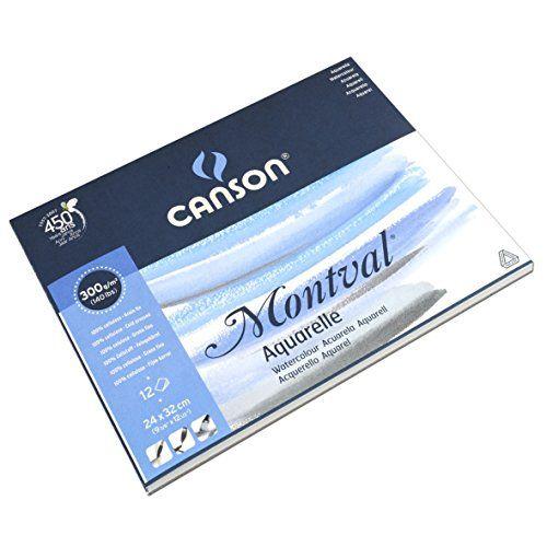 Canson Montval 200807319 Bloc Papier Aquarelle 12 Feuilles 300g Grain Fin 24 X 32 Cm Blanc Naturel