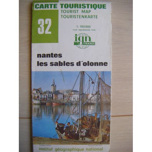 Carte Ign N° 32 - Nantes - Les Sables D'olonne Au 1/100 000eme De 1979