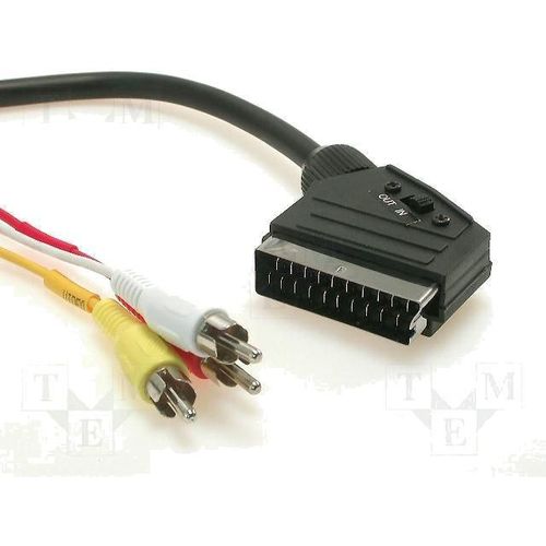 Cable RCAx3 Prise Peritel -SCART- 2m