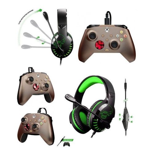 Casque PC Gamer PRO H3 SPIRIT OF GAMER XBOX ONE/S/X/PC + Manette XBOX ONE-S-X-PC Filaire NUB BRONZE Officielle XBOX