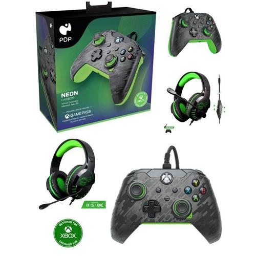 Casque PC Gamer PRO H3 SPIRIT OF GAMER XBOX ONE/S/X/PC + Manette XBOX ONE-S-X-PC Filaire NEON BLACK Officielle