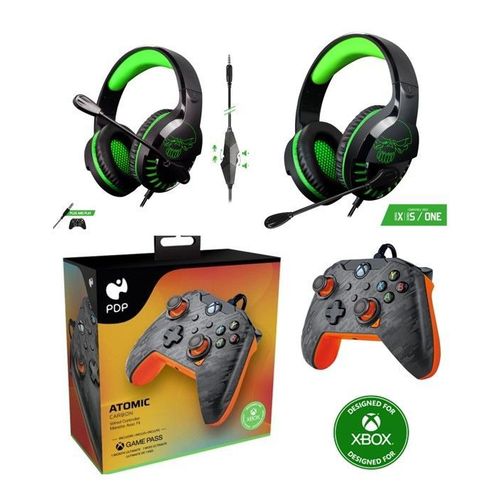Casque PC Gamer PRO H3 SPIRIT OF GAMER XBOX ONE/S/X/PC + Manette XBOX ONE-S-X-PC Filaire ATOMIC CARBON Noire orange Officielle