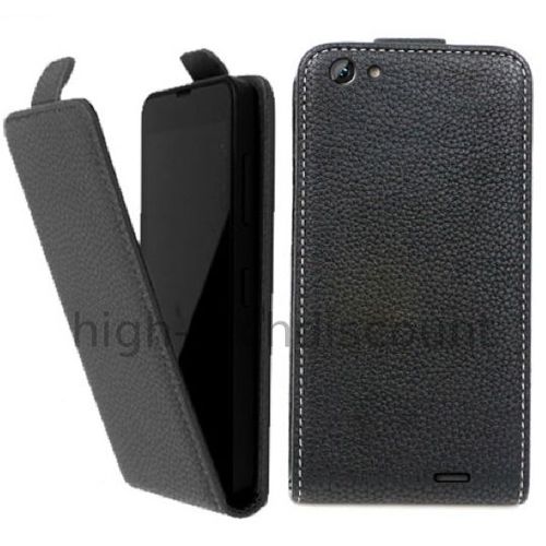 Housse Etui Coque Pochette Pu Cuir Fine Pour Archos 55 Helium Plus + Film Ecran - Noir