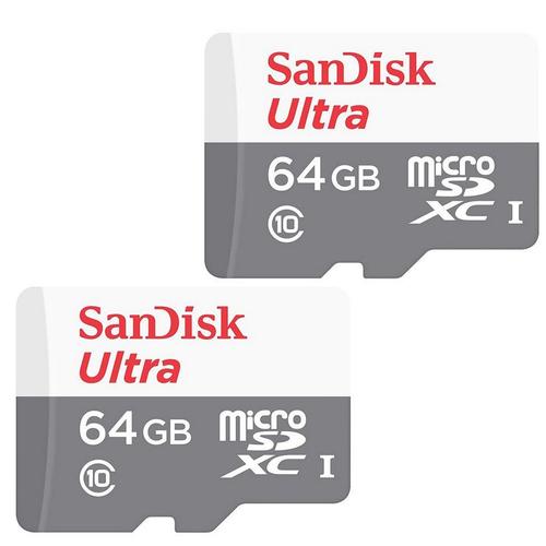 2x SanDisk Ultra 64 Go MicroSD SDHC - Classe 10 - 48 Mo/s