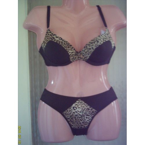 Ensemble Lingeriesoutien Gorge & Culotte: Marron & Léopard. Marque: Reality