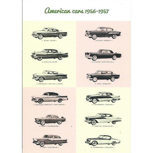 Etats Unis, Très Belle Carte Postale - American Cars 1957 - 1957 - L'âge D'or Des Grandes Berlines Américaines, Chevrolet, Cadillac, Buick, Ford, Nash... Etat Neuf.