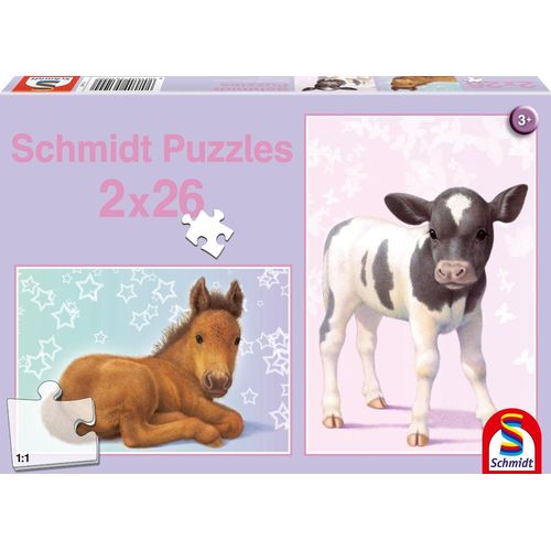Puzzle 26 Pièces 2 Puzzles - Le Poulain Et Le Veau