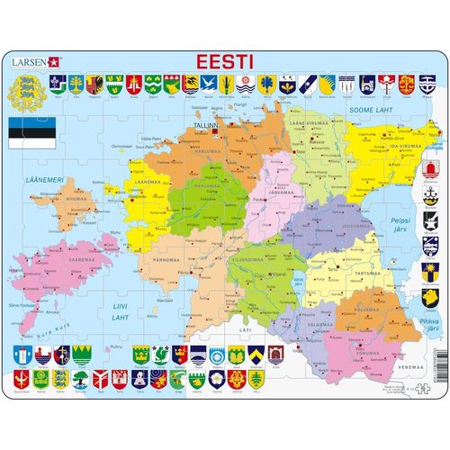 Puzzle 70 Pièces Puzzle Cadre - Carte De L'estonie (En Estonien)