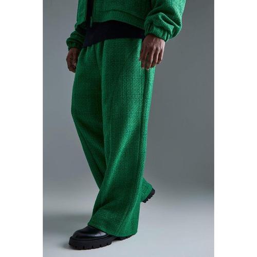 Plus Wide Leg Boucle Jogger Homme - Vert - Xxl, Vert