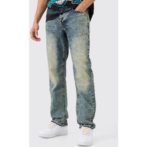 Relaxed Rigid Green Tinted Jean With Let Down Hem Homme - Vert - 30r, Vert