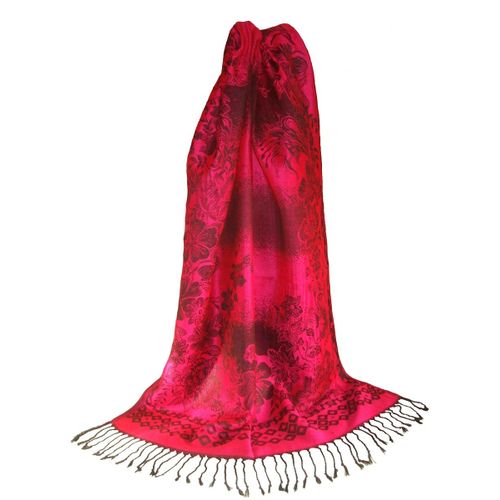 Etole Chale - Pashmina & Soie - "Guirlande Fleurs" - Echarpe Foulard