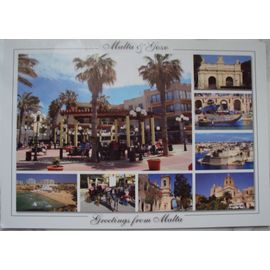 Malte..  Malta & Gozo . Carte Multi-Vues . Greetings From Malta . Au Verso Timbre 0.37 Malta 2013 : Victoria Hire Service . Non Oblitéré.