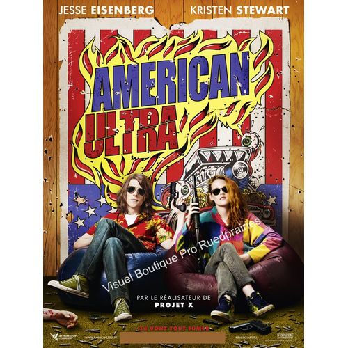 American Ultra - Véritable Affiche De Cinéma Pliée - Format 120x160 Cm - De Nima Nourizadeh Avec Jesse Eisenberg, Kristen Stewart, Topher Grace, Bill Pullman, John Leguizamo, Connie Britton - 2015