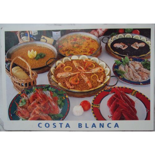 Espagne..  Costa-Blanca : Paella . Au Verso Timbre Paco De Lucia (1947-2014) Guitarra Espanola . Oblitéré.