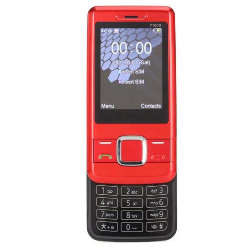 Yagri Téléphone Coulissant débloqué 2G GSM, Voix Forte, Gros Bouton, Batterie 1200 mAh, Double Carte, Téléphone Portable Senior, Enfants âgés, 100-240 V Rouge
