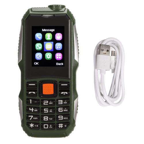 Yagri Tlphone Portable pour Personnes ges, Tlphone Portable Simple  Gros Boutons GSM avec Haute Voix et Une LED  Un Bouton et Alarme, Batterie Longue Veille 2800 MAh, Tlphone(Vert)