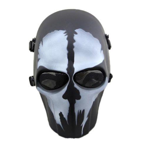 Masque de protection Airsoft - Crâne noir - LIVRAISON GRATUITE ET