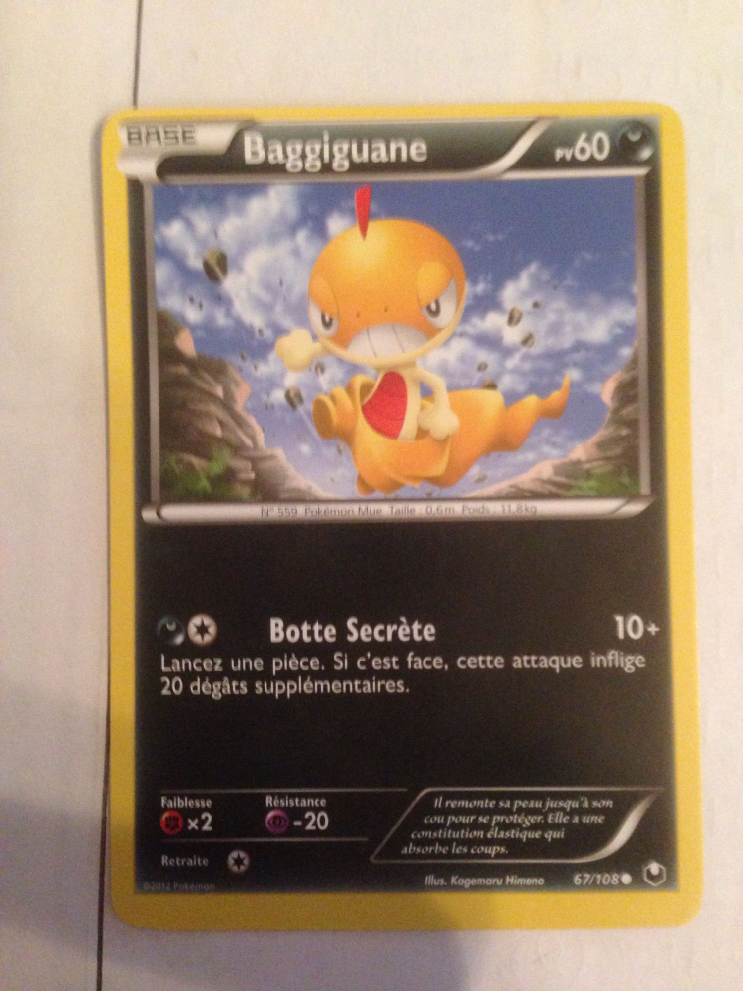 Carte Pokemon Baggiguane 67/108 Explorateurs Obscurs