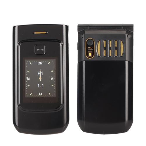 Yagri Tlphone Portable Senior dbloqu 4G, Tlphones Portables  Grand Bouton de 2,6 Pouces pour Personnes ges, avec Double cran, Batterie 4800 MAh, Bouton SOS et GPS, Mini (Noir)