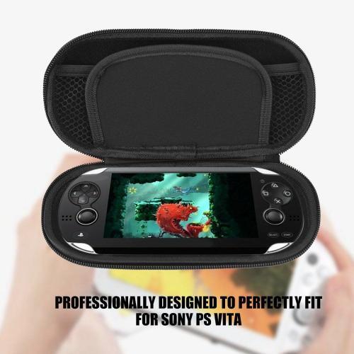 Yagri Hoesje Ps Vita, Ps Vita Slim Case, Case For Psp 3000, Psp Case, Ps Vita Double Compartiment Carrying Case Black Protective Hard Case Cover Carry Pouch Travel Bag For Sony (Rouge)