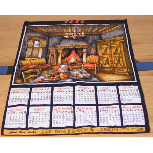 Torchon Calendrier Année 1966 «  Les Magasins Jean Brest »