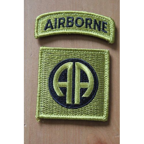 Insigne Tissu D'epaule De La 82 Eme  + Tab  Airborne (Division D'infanterie Aeroporte ) Version Bdu Multicam / Velcro