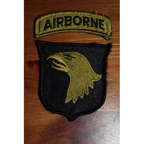 Insigne Tissu D'epaule De La 101 Eme  + Tab  Airborne (Division D'infanterie Aeroporte )  Version Bdu Multicam / Sur Velcro