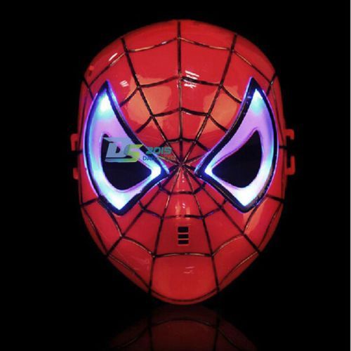 Masque Taille Reelle Deguisement Lumineux Spiderman A Led Costume Jouet 