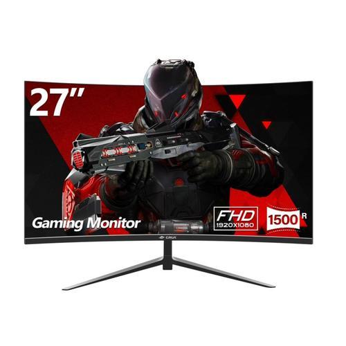 Moniteur de jeu incurvé CRUA 27 pouces 200 Hz, moniteur PC FHD 1080P 1800R, 1 ms GTG avec FreeSync, protection contre le soleil, protection renforcée, VESA, DisplayPort, HDMI, noir