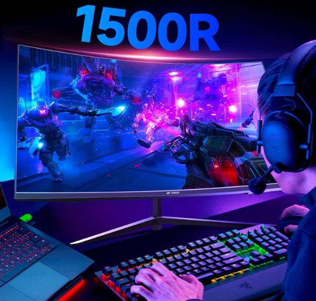Moniteur de jeu incurv CRUA 27 pouces 200 Hz, moniteur PC F... - 3